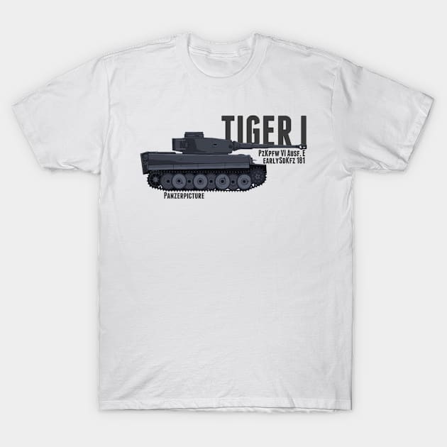 Tiger I Ausf.E Early T-Shirt by Panzerpicture